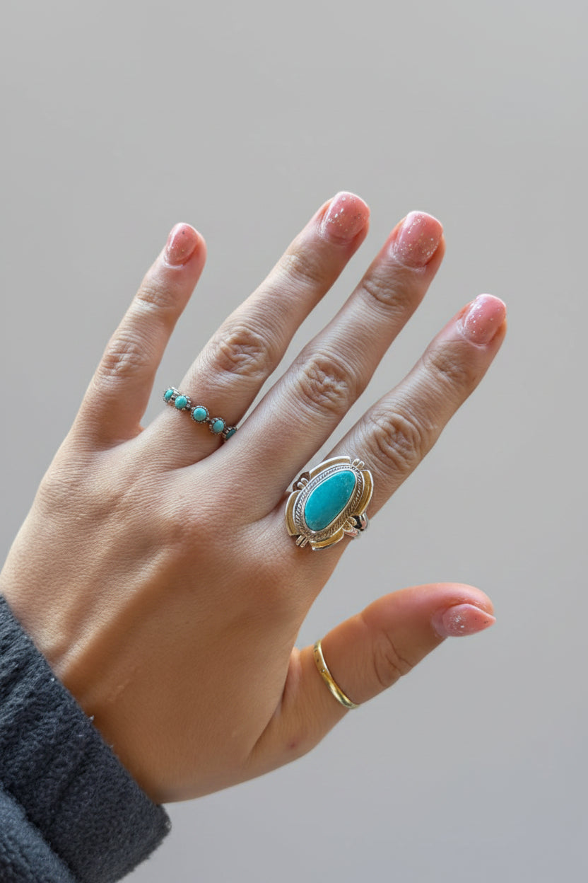 Love Bug Adjustable Turquoise Ring