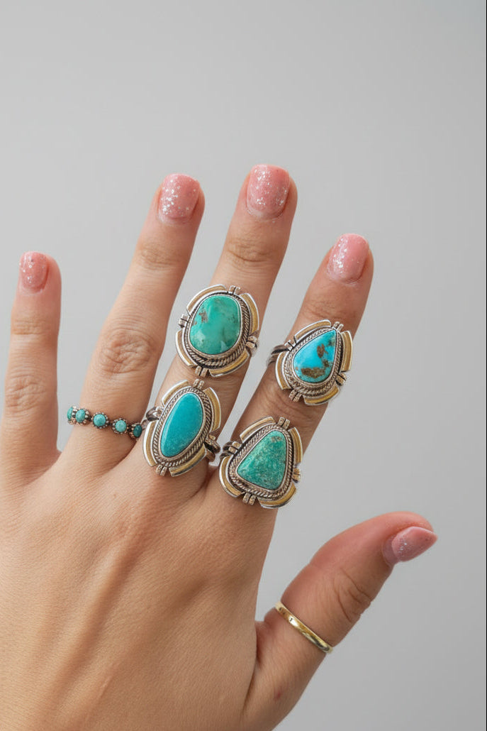 Love Bug Adjustable Turquoise Ring