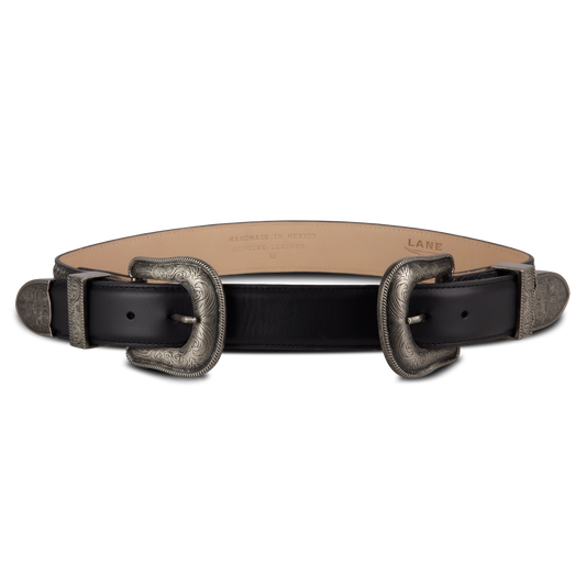1.5 Belt with Double Buckle - Rattle Black