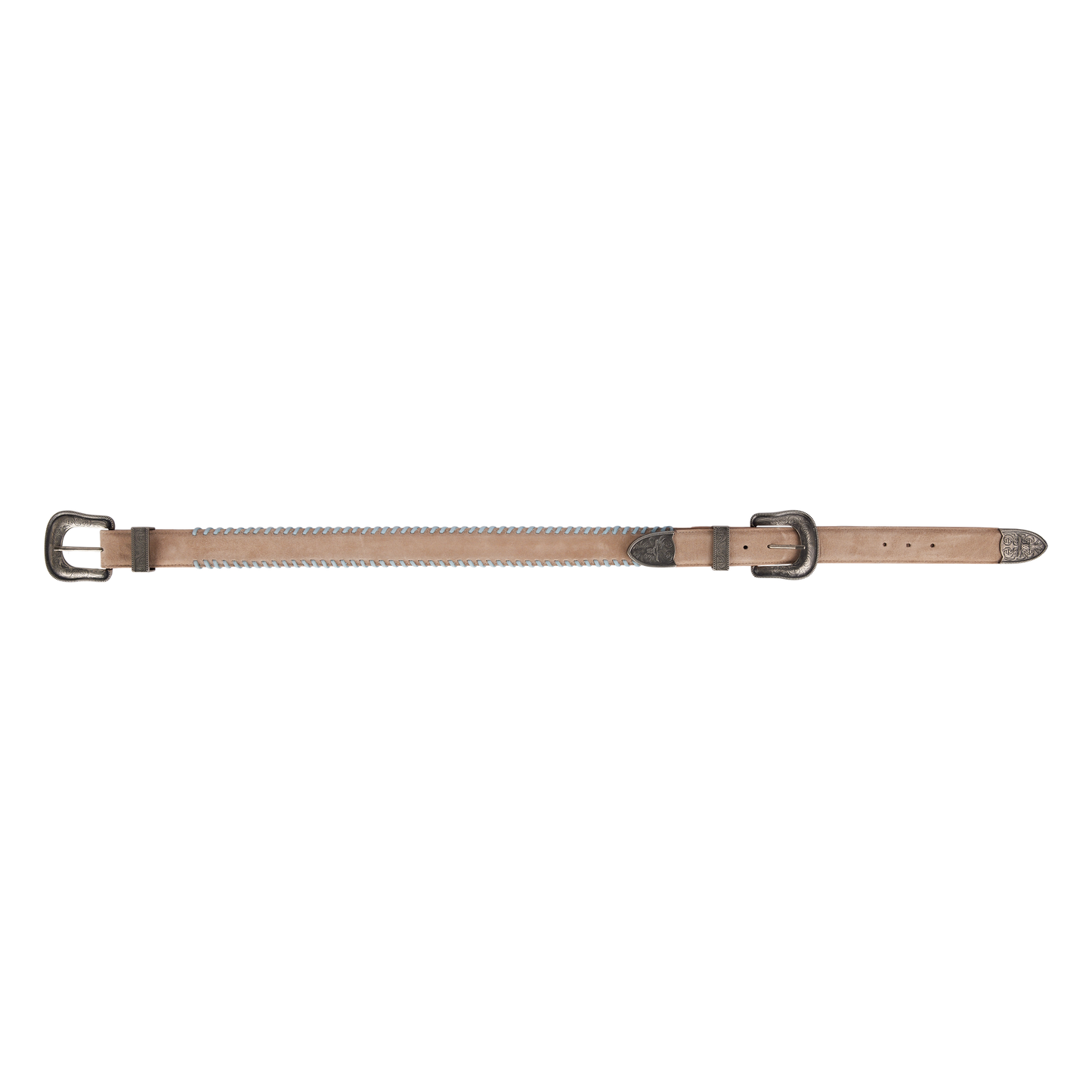 1.5 Double Belt Buckle - Latte Suede