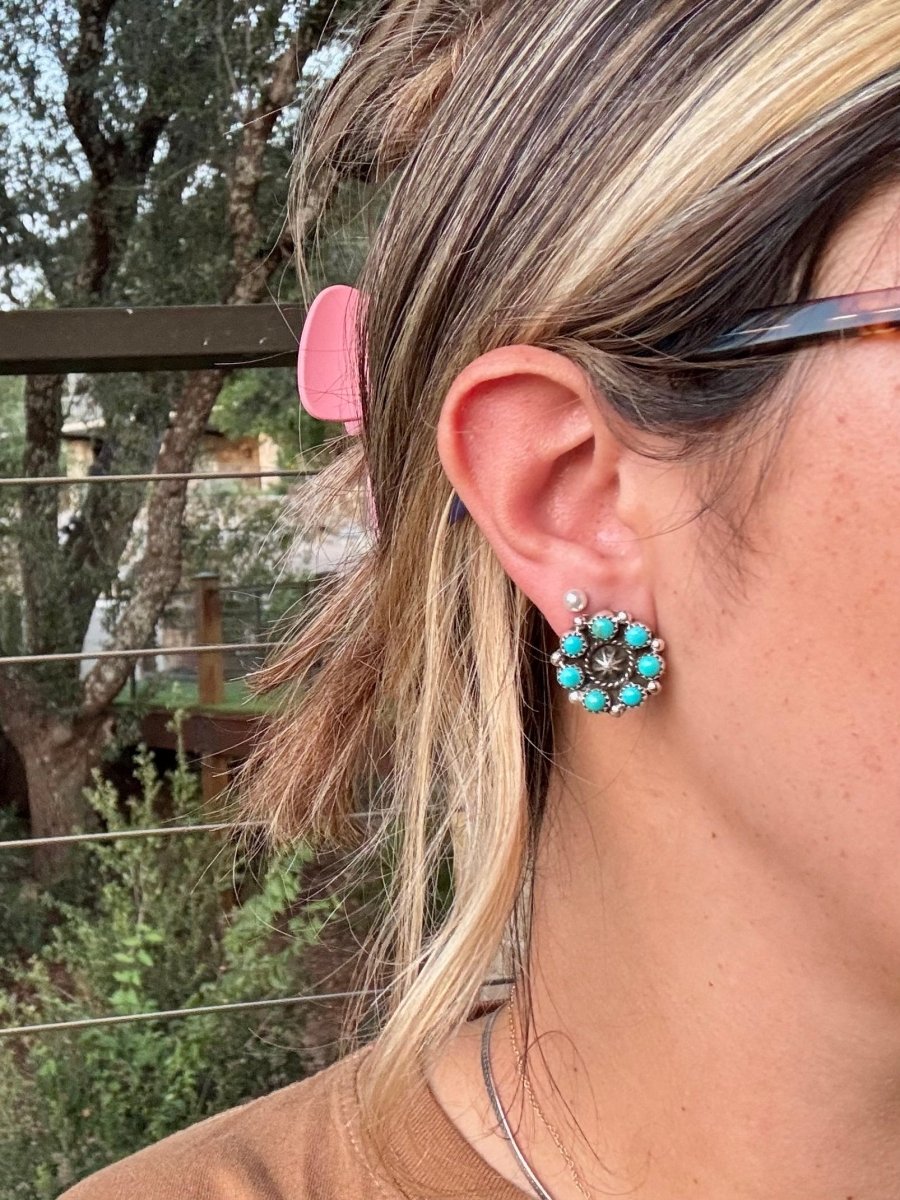 Lubbock Turquoise Cluster Earrings