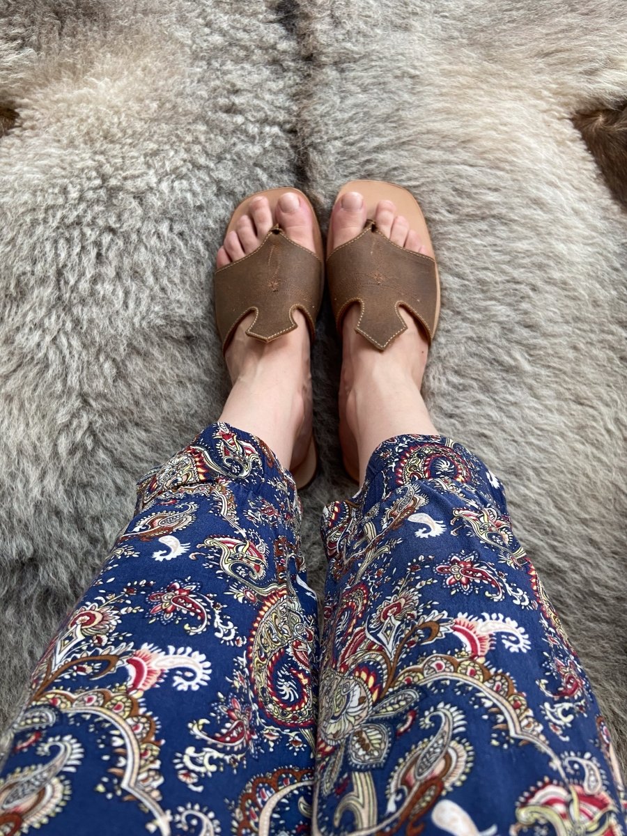 Luciana Leather Sandals – Brown