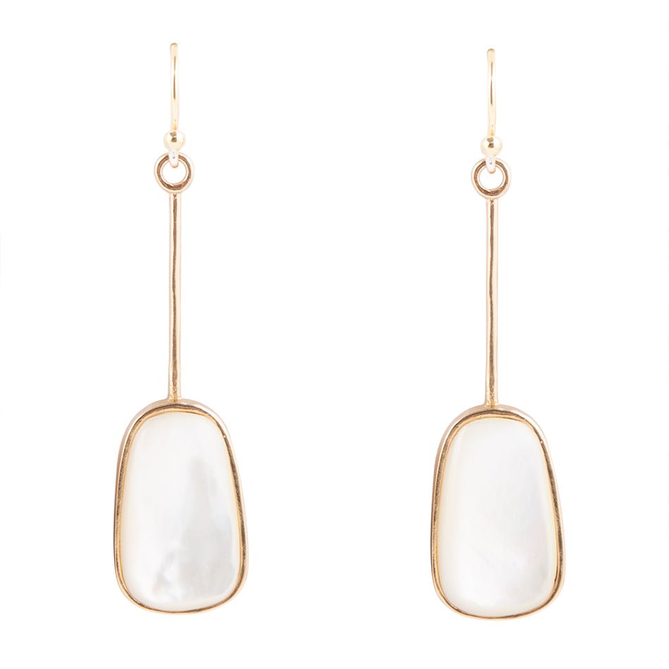 Madeleine White Mother of Pearl and Bronze Earrings