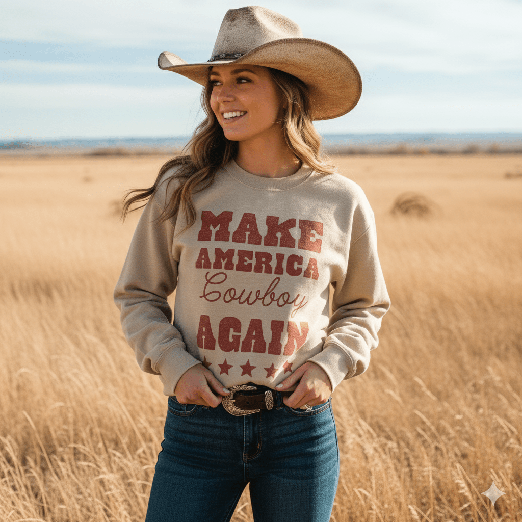 Make America Cowboy Again Stars Graphic Sweatshirt