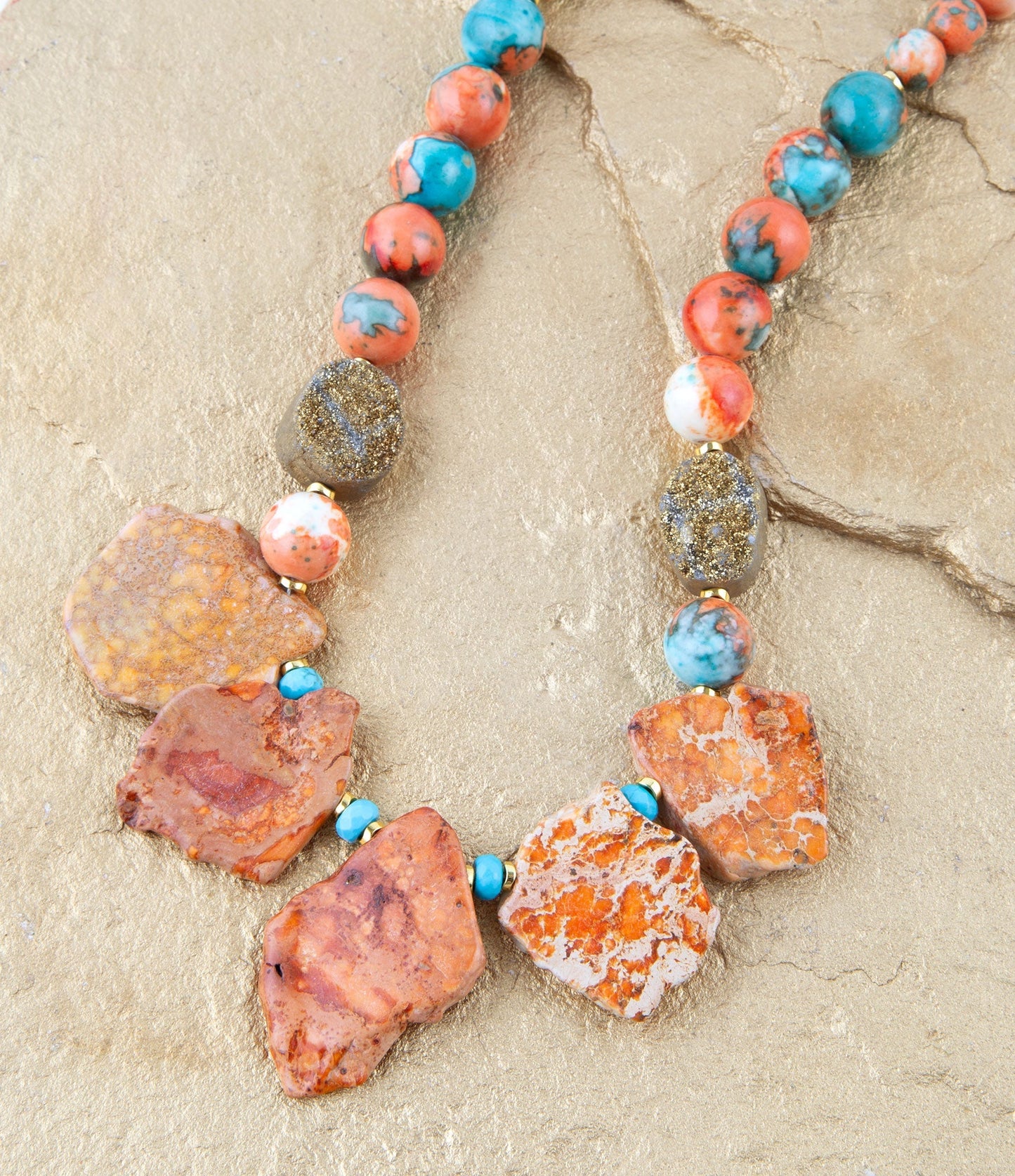 Mandarin Orange Jasper Statement Necklace