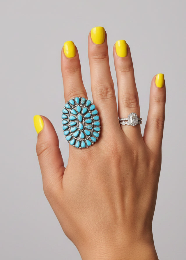 Meadow Turquoise Cluster Ring
