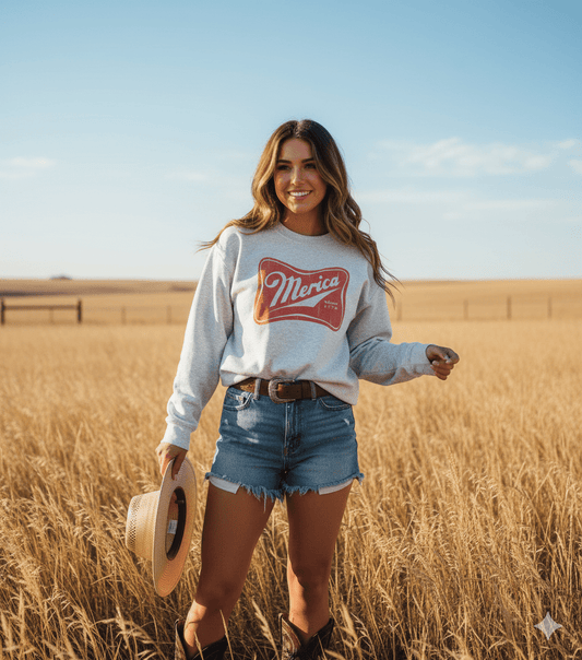 Merica Red Logo Graphic Sweatshirt