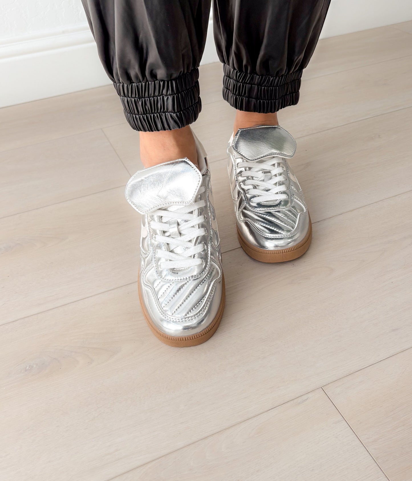 Milan Metallic Sneaker in Silver