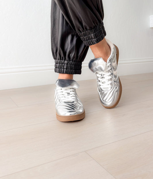 Milan Metallic Sneaker in Silver
