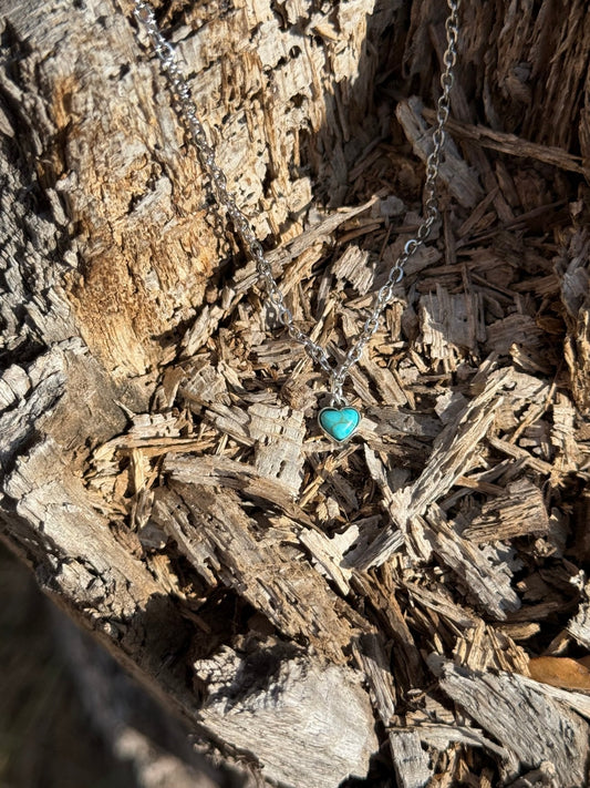 Mini Turquoise Heart Necklace