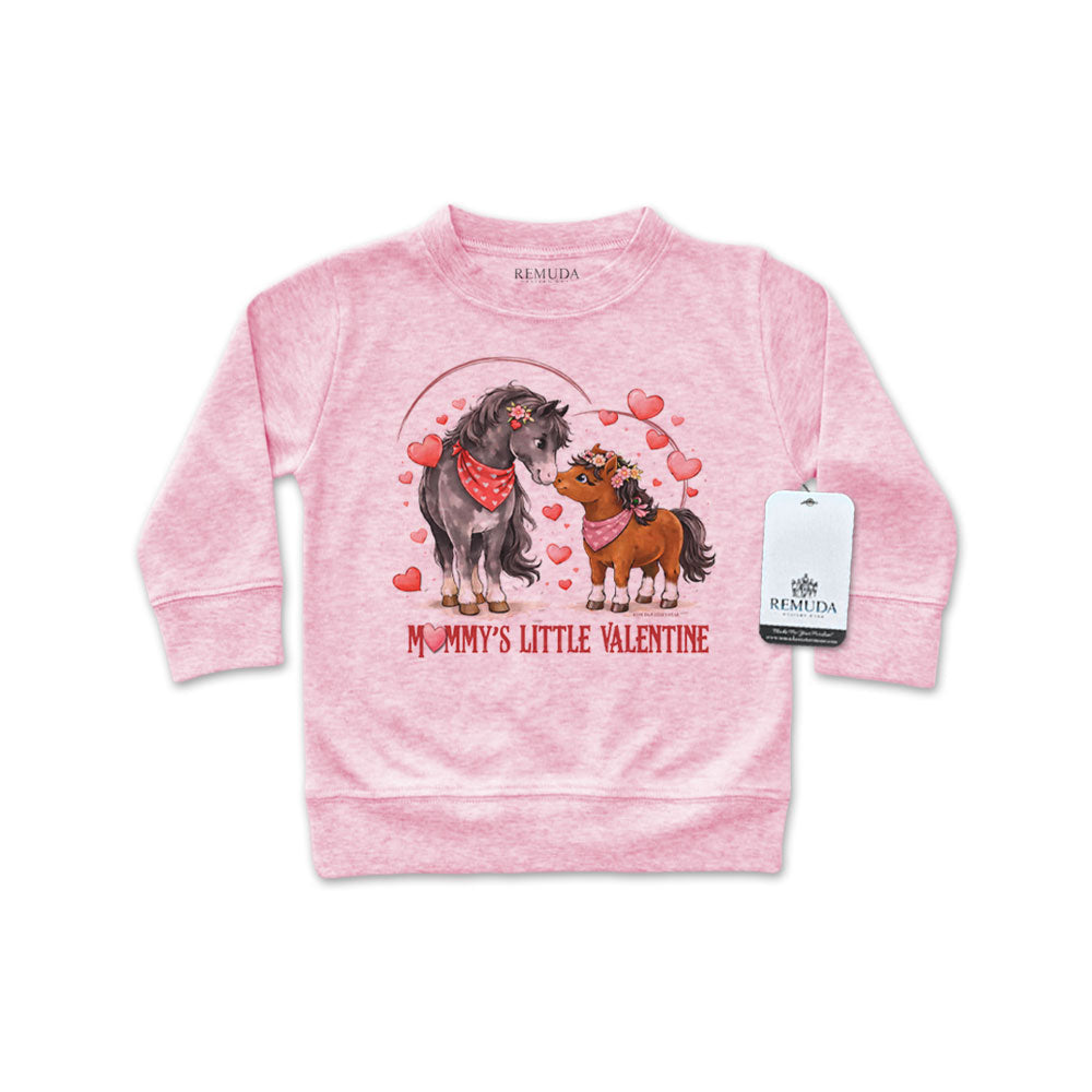 Mommy's Little Valentine Cowgirl - Western Infant Girls Long Sleeve Pullover Shirt