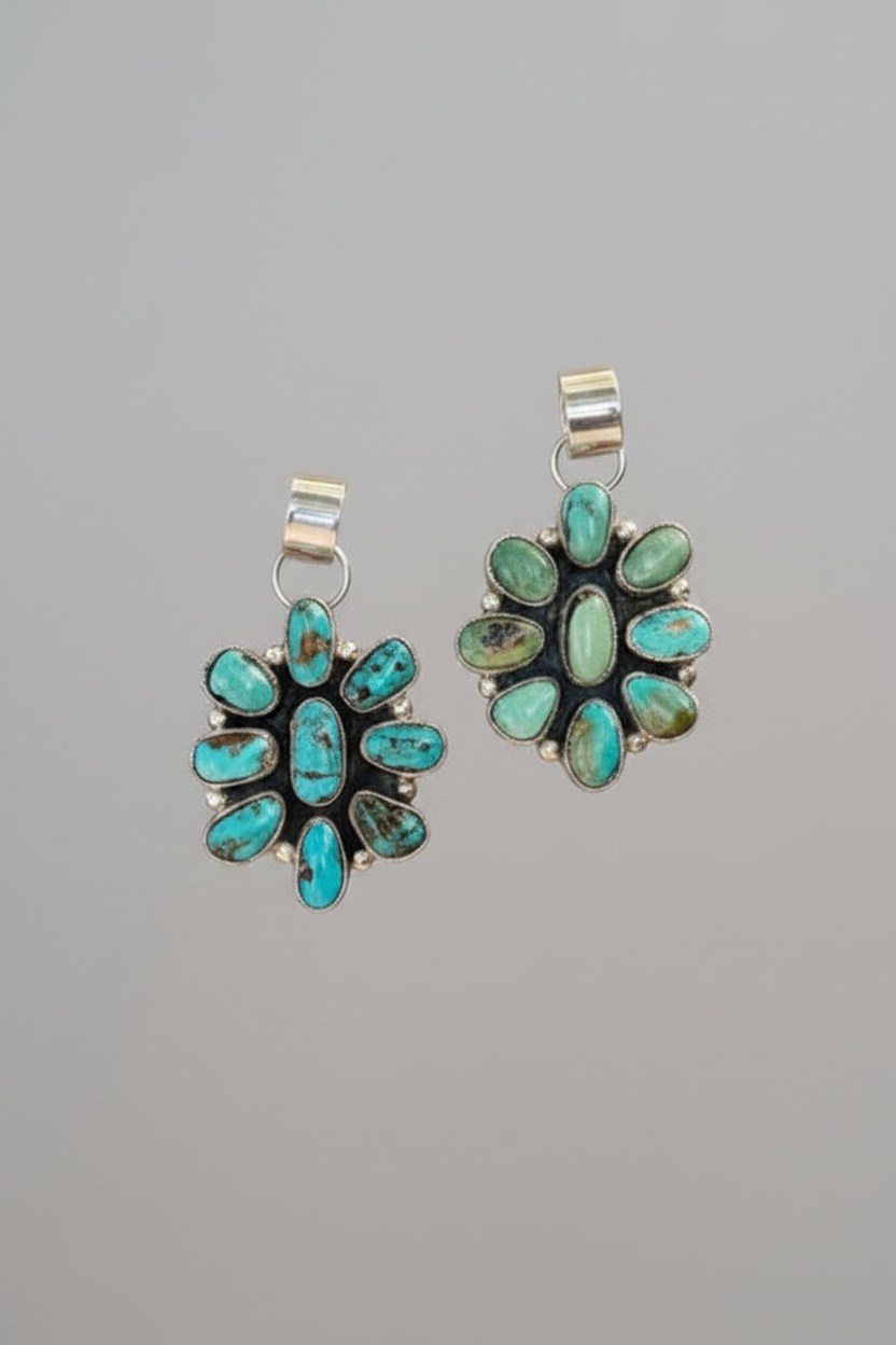 Monterey Turquoise Cluster Pendant/Necklace