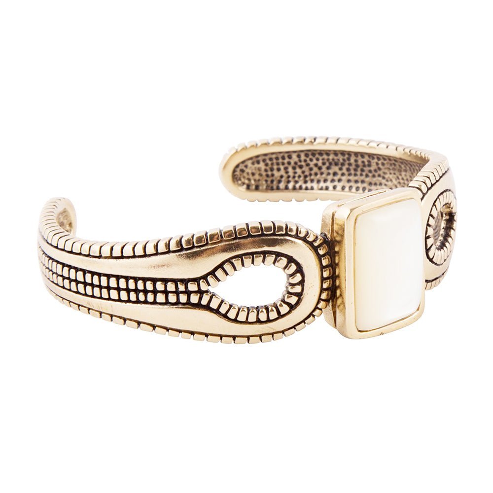 Mother of Pearl and Bronze Cuff Bracelet