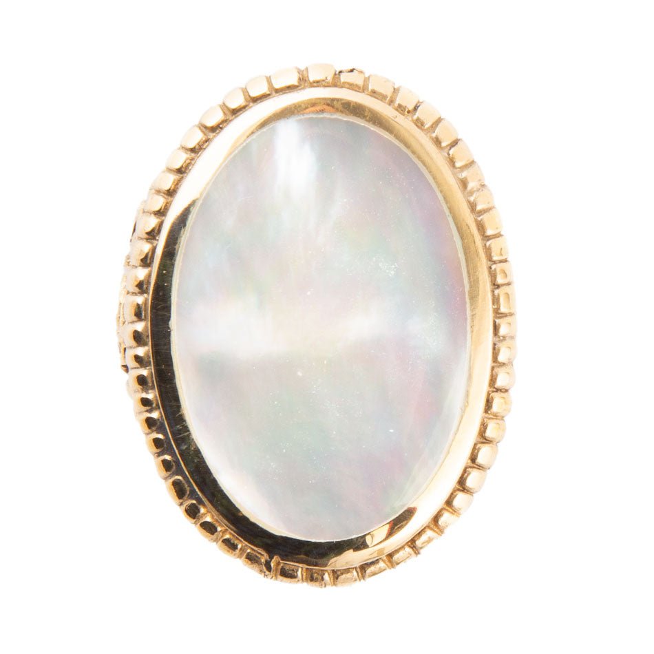 Mother of Pearl and Bronze Oval Ring