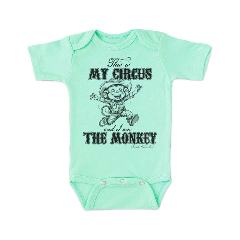 THIS IS MY CIRCUS, I AM THE MONKEY Infant Western One Piece Romper