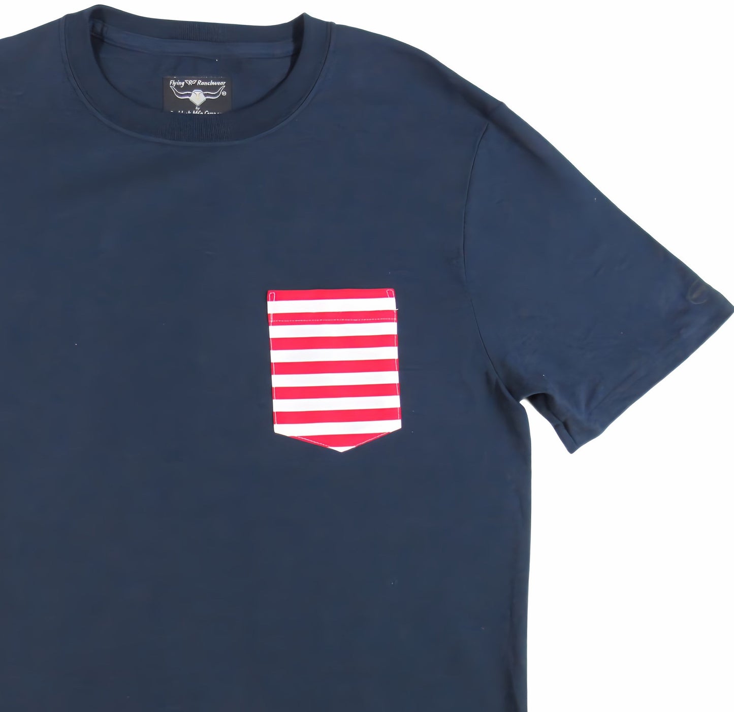 Flying R Ranchwear - Stripe Print - Pocket T-shirt - Made in USA
