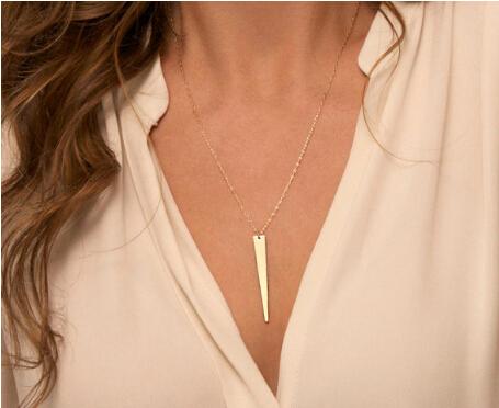 Triangle Bar Necklace & Sequin Chain Gold / Silver