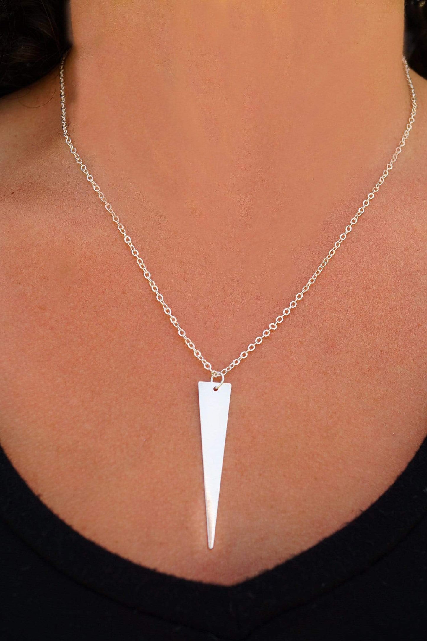 Triangle Bar Necklace & Sequin Chain Gold / Silver
