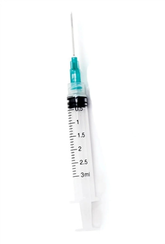3CC Syringe with Needle 22 G X 1"