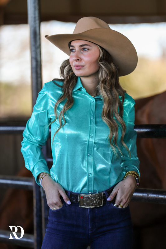 OCEAN SPARKLE PERFORMANCE RODEO SHIRT