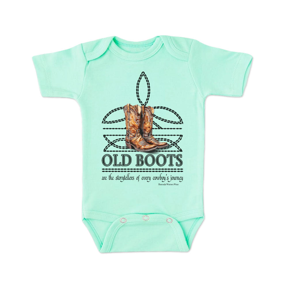 OLD BOOTS Cowboy Boot Stitch Infant Western One Piece Romper