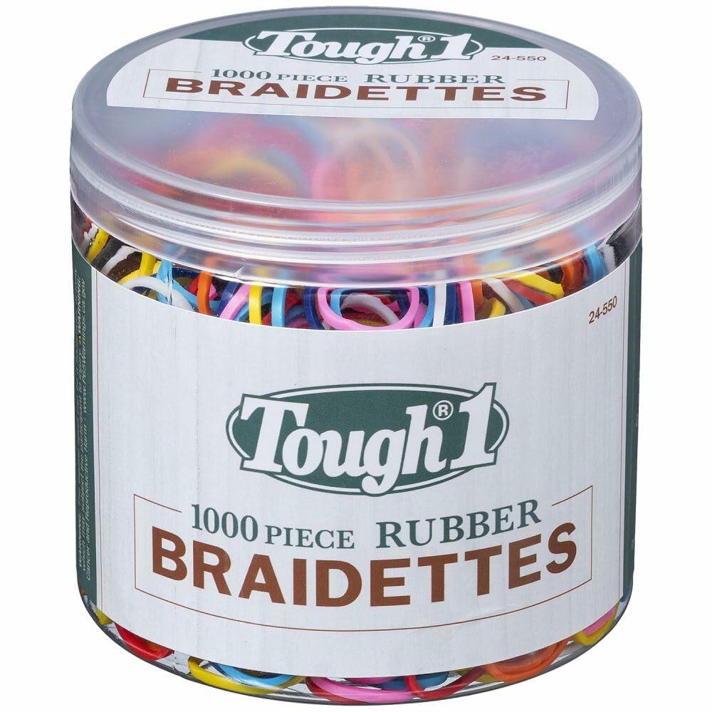Tough 1 Braidette Rubber Bands 1000 Piece Rainbow