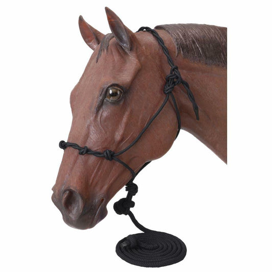Tough 1 Poly Rope Halter with Knots and Lead- Horse