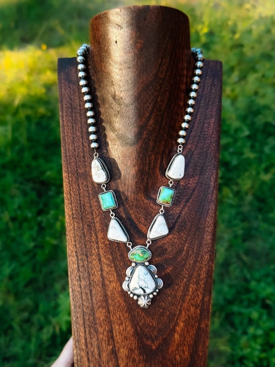 Overton Sonoran Gold/White Buffalo Necklace + Earring Set