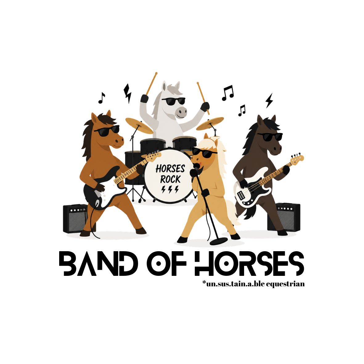 Die Cut Vinyl Stickers - 3x3 - Band Of Horses
