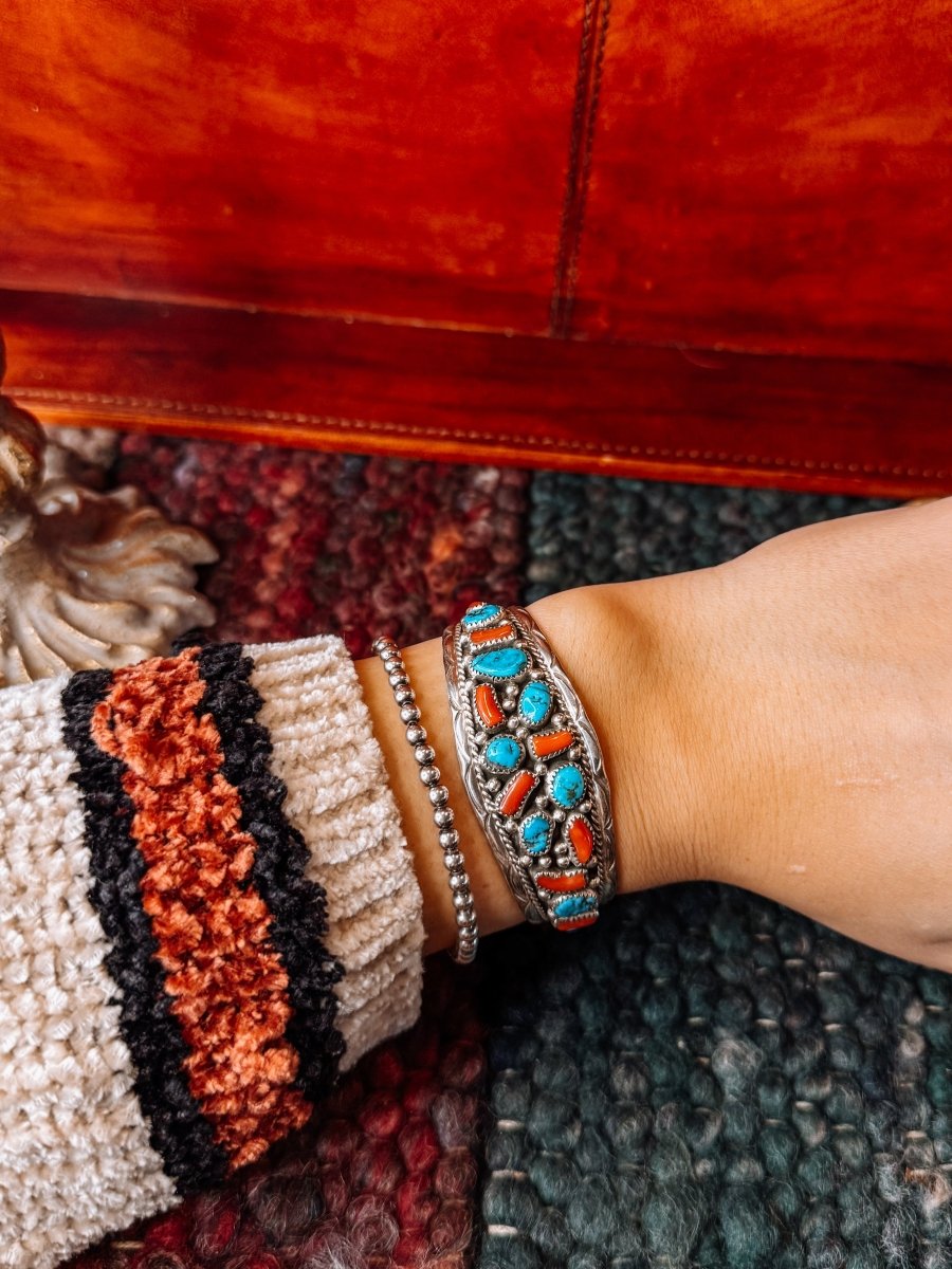 Panhandle Coral/Turquoise Cuff Bracelet