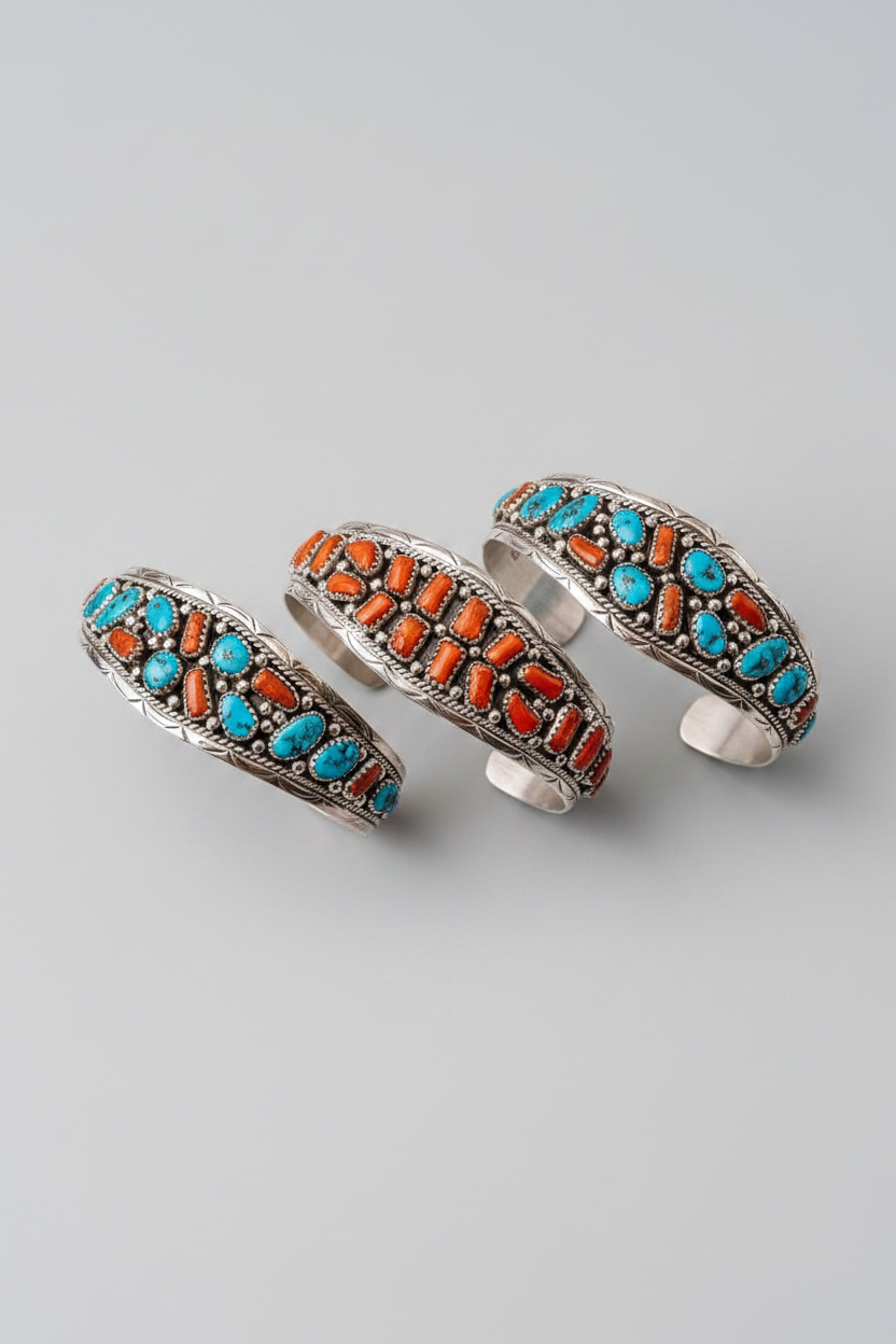 Panhandle Coral/Turquoise Cuff Bracelet