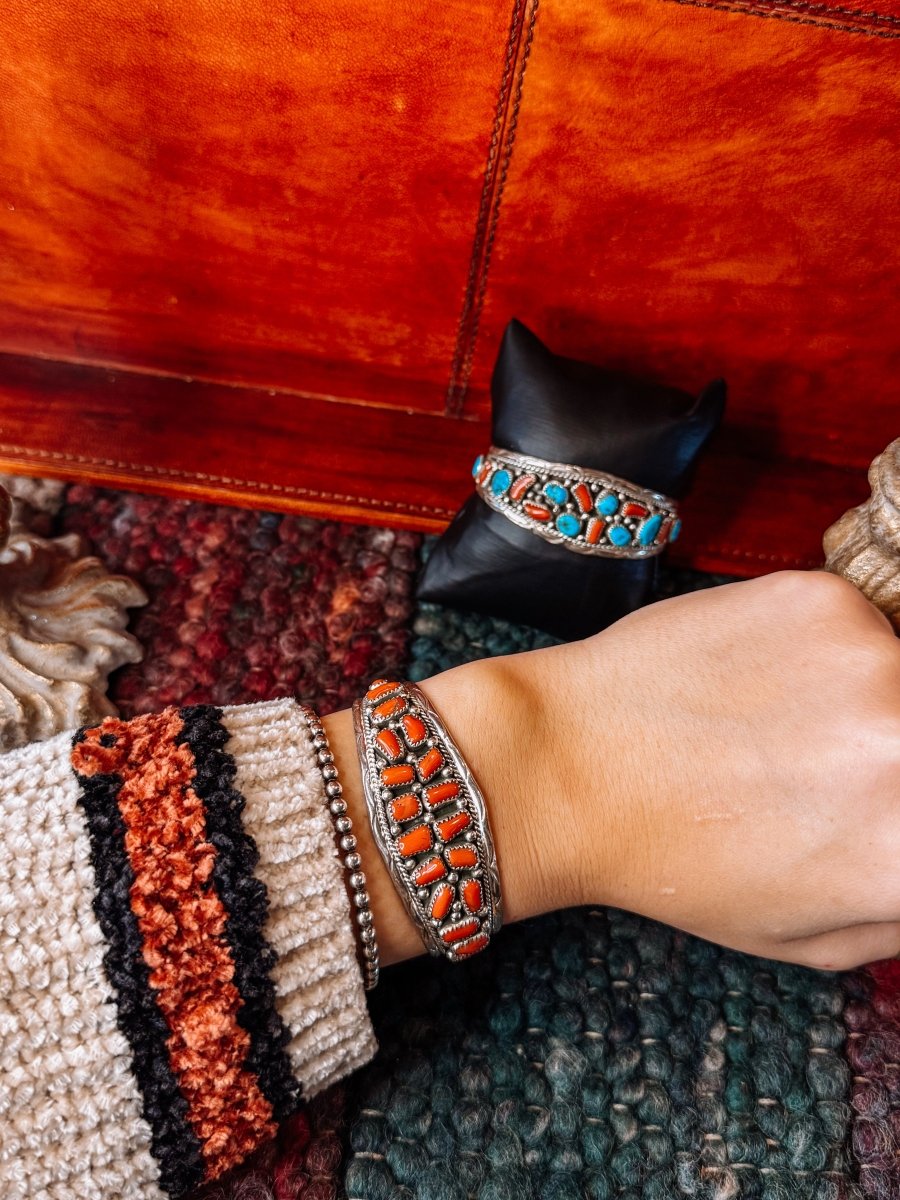 Panhandle Coral/Turquoise Cuff Bracelet