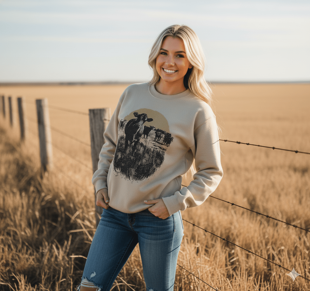 Pasture Sunset Graphic Sweatshirt