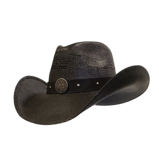 POLICE HEROES BLACK SHANTUNG STRAW