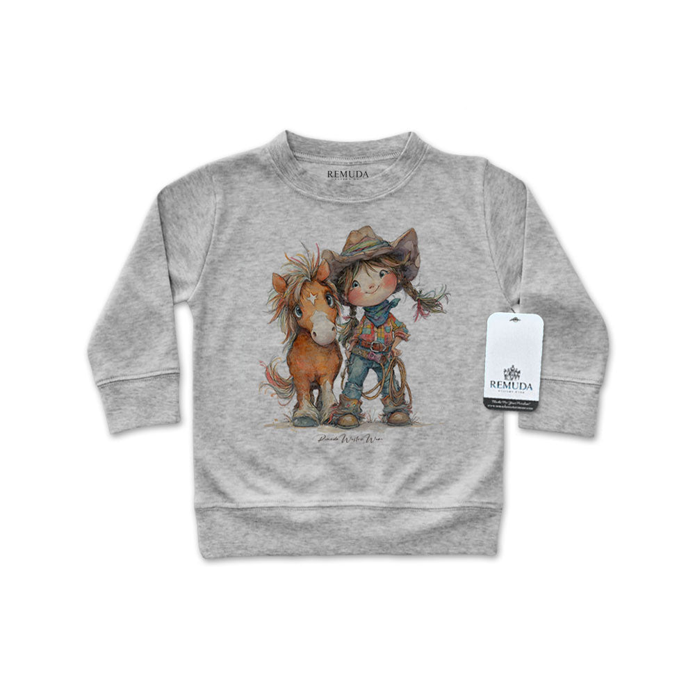 Pony Pals Cowgirl - Western Infant Long Sleeve Pullover Shirt