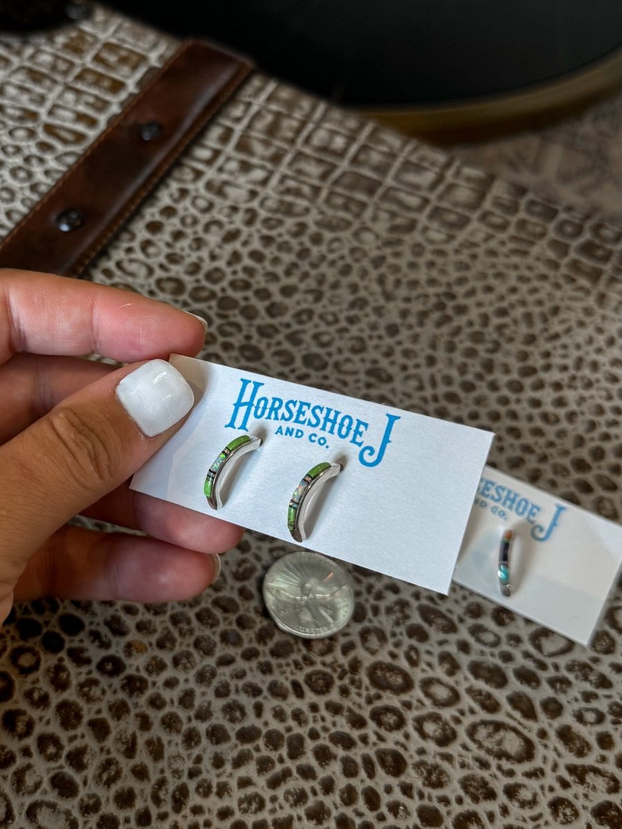 Presidio Multi-Stone Inlay Hoops