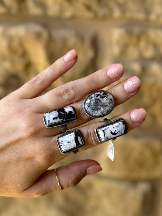 Sinton White Buffalo Rectangle Ring