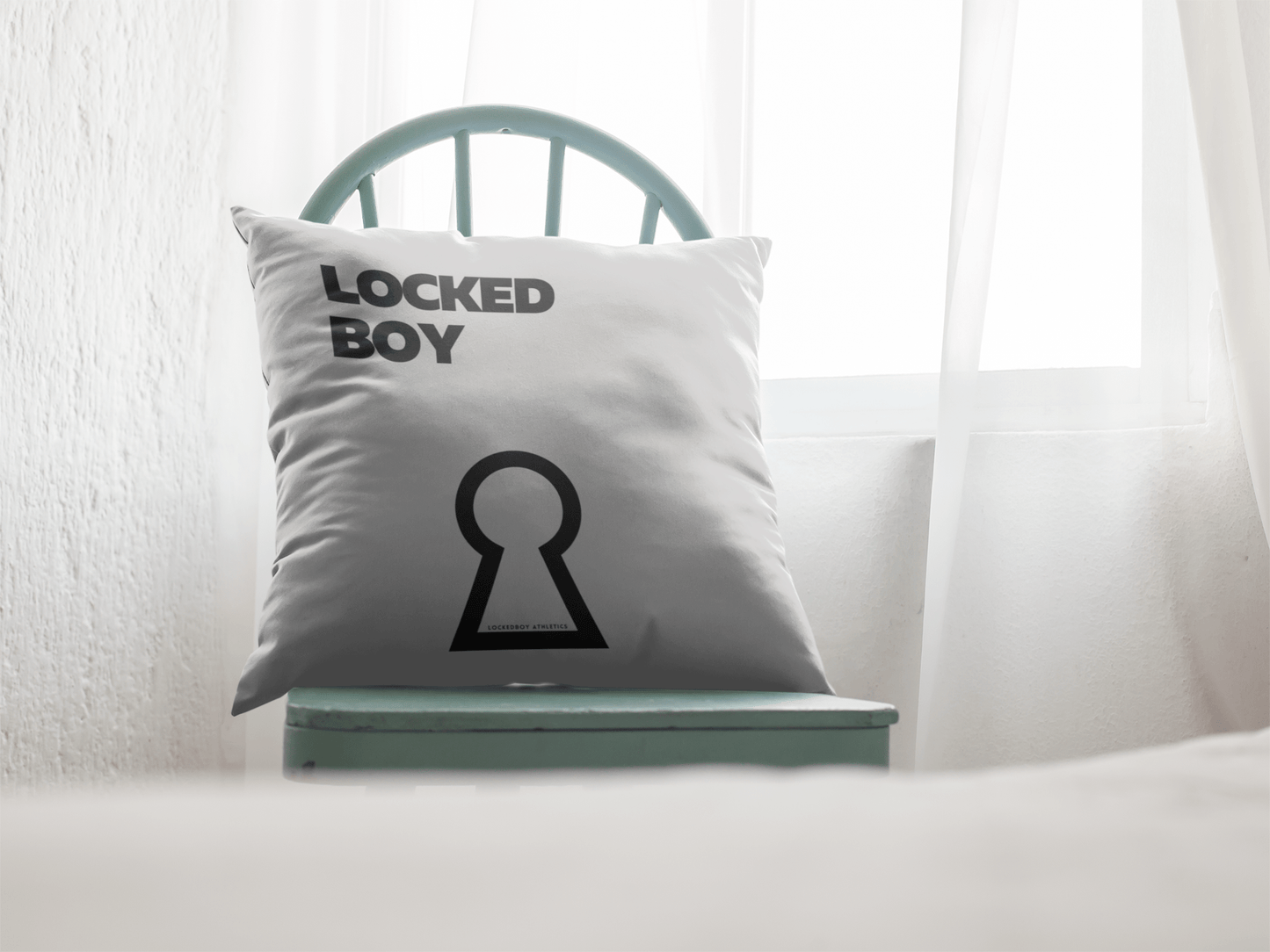 LockedBoy Faux Suede Square Pillow