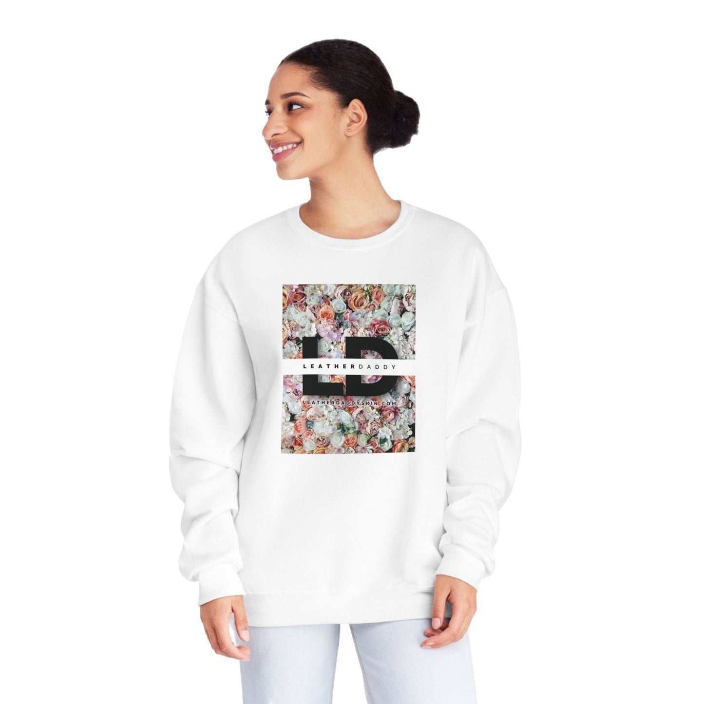 LeatherDaddy Floral Crewneck Sweatshirt - Pinks/Oranges