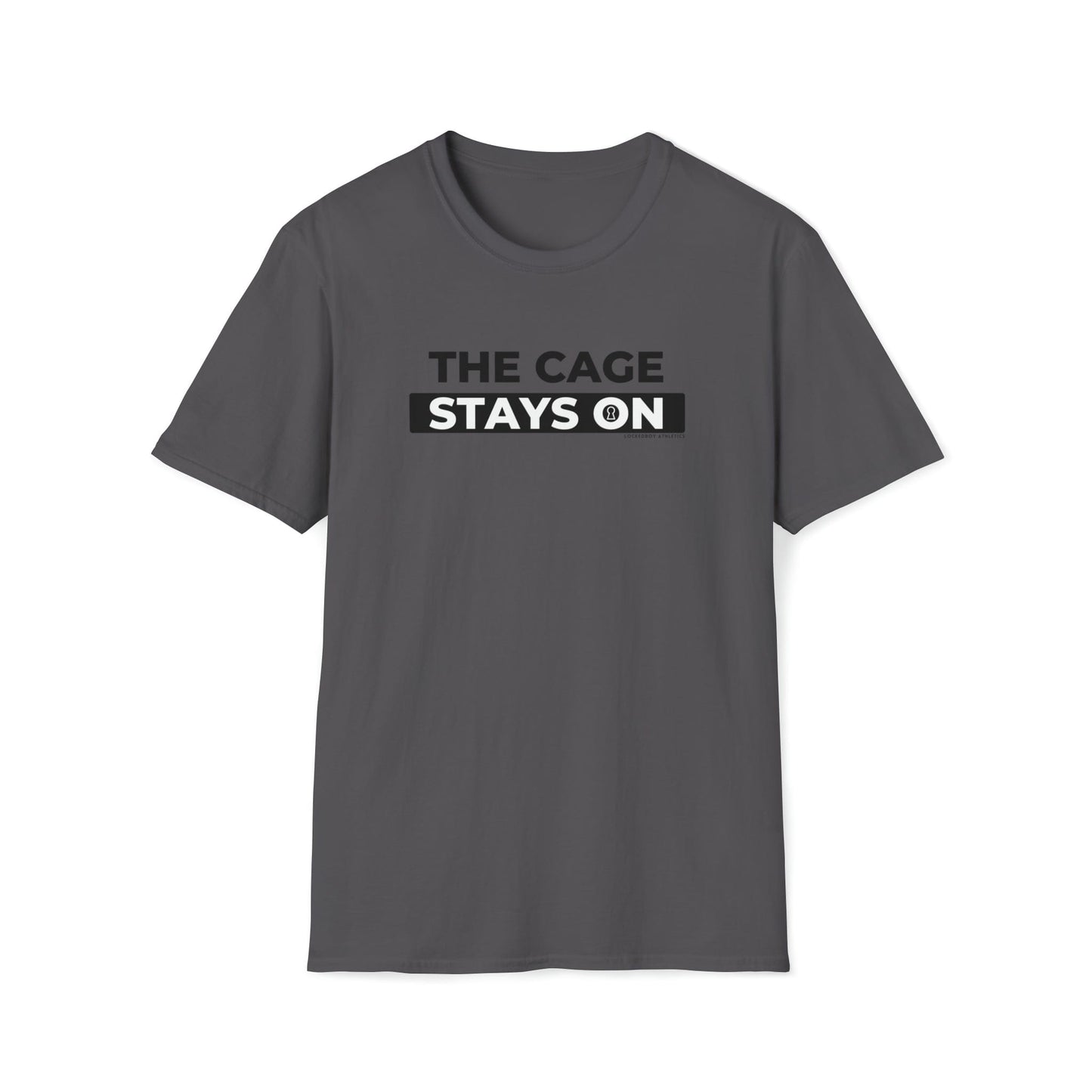 Cage Stays On - Lockedboy Athletics Chastity Tshirt