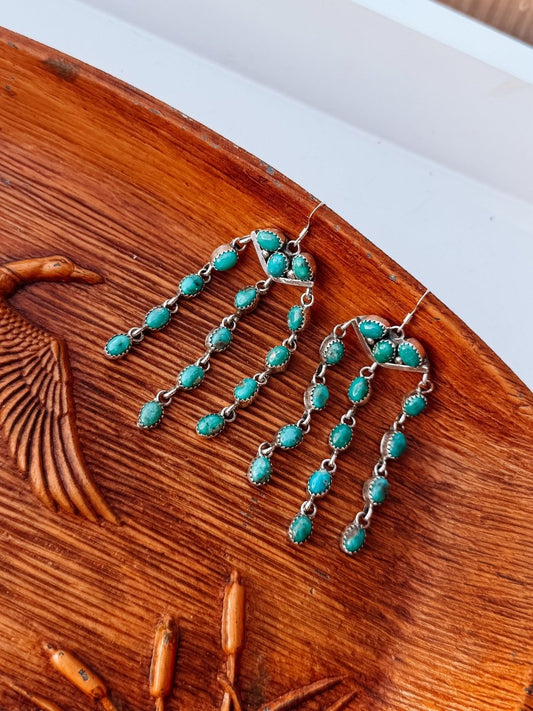 Progreso Waterfall Dangle Turquoise Earrings