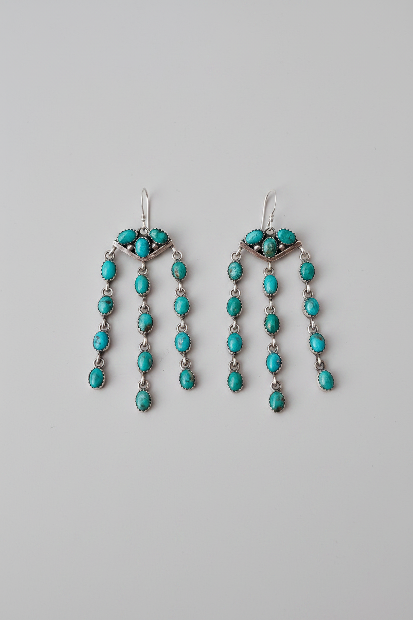 Progreso Waterfall Dangle Turquoise Earrings
