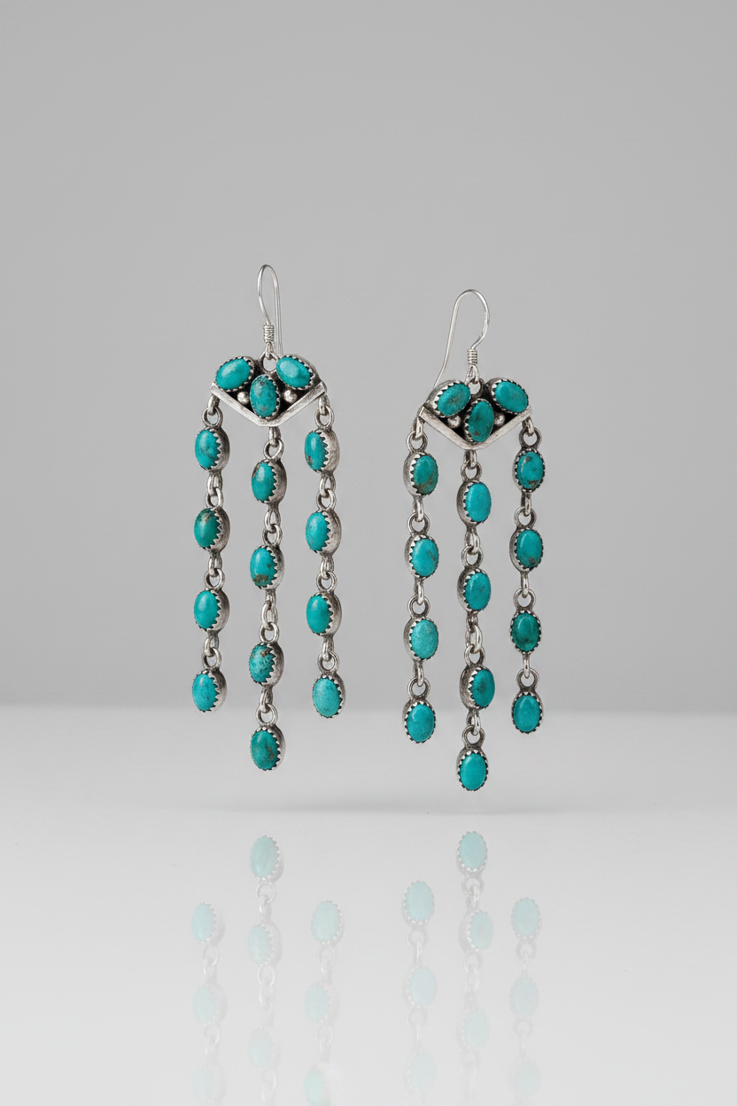 Progreso Waterfall Dangle Turquoise Earrings