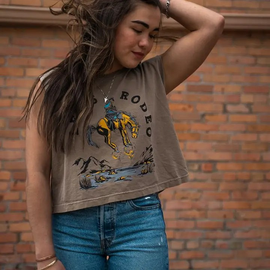 Let's Rodeo Ladies Boxy Muscle Tee
