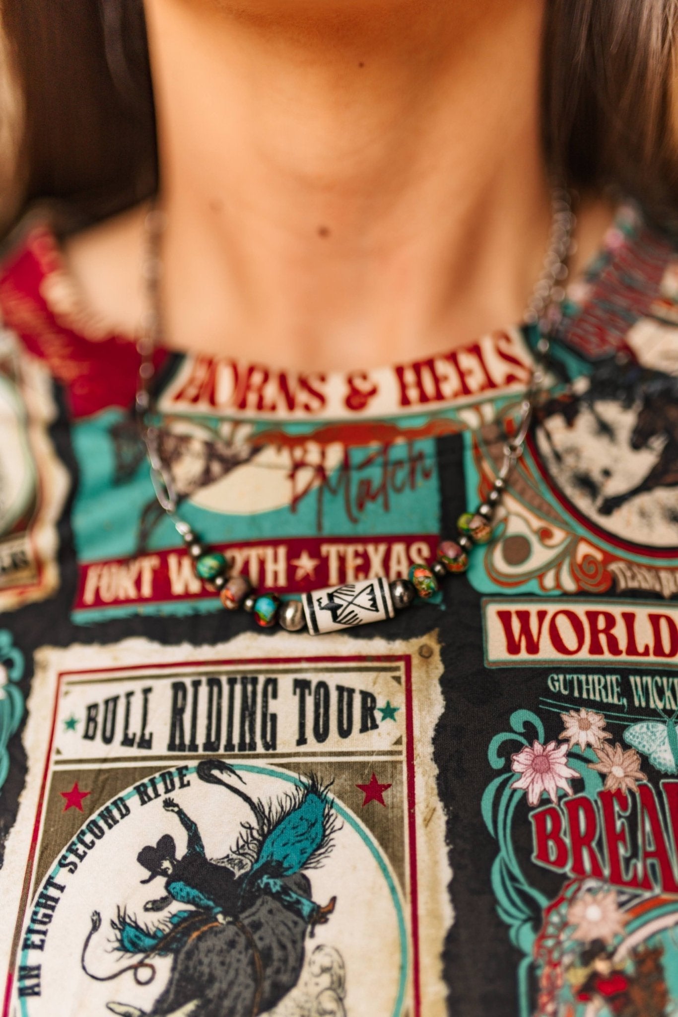 Sterling Silver Rainbow Thunderbird Paperclip Necklace