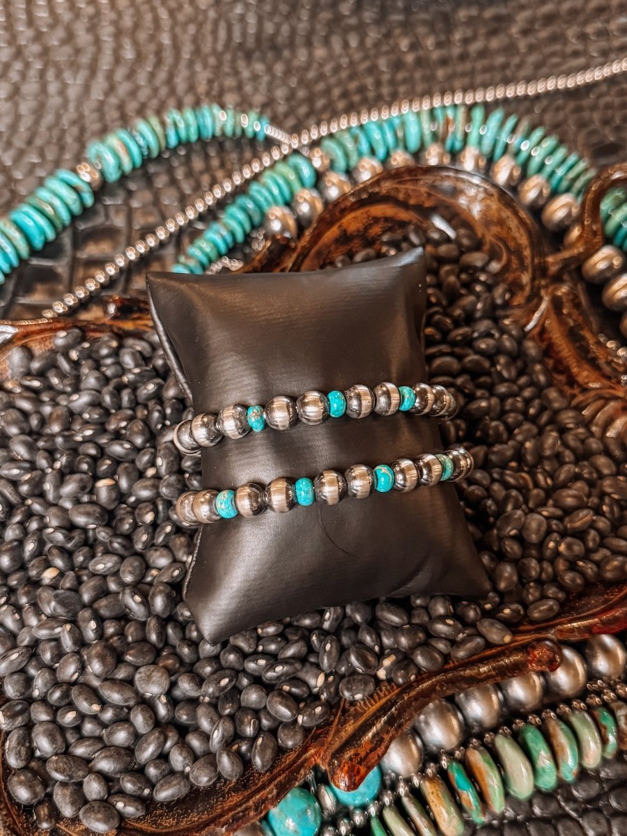 Rainy Day Blues Pearl + Turquoise Cuff Bracelet