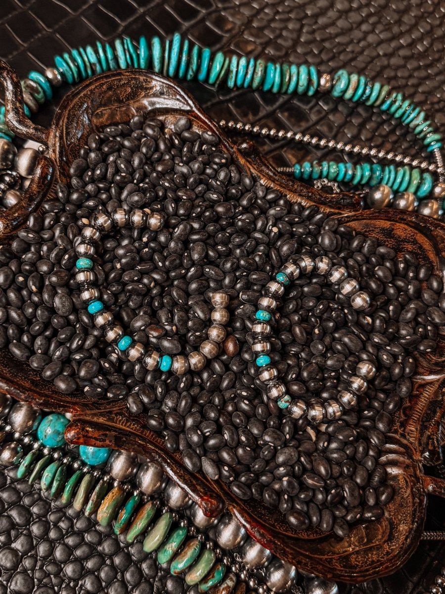 Rainy Day Blues Pearl + Turquoise Cuff Bracelet