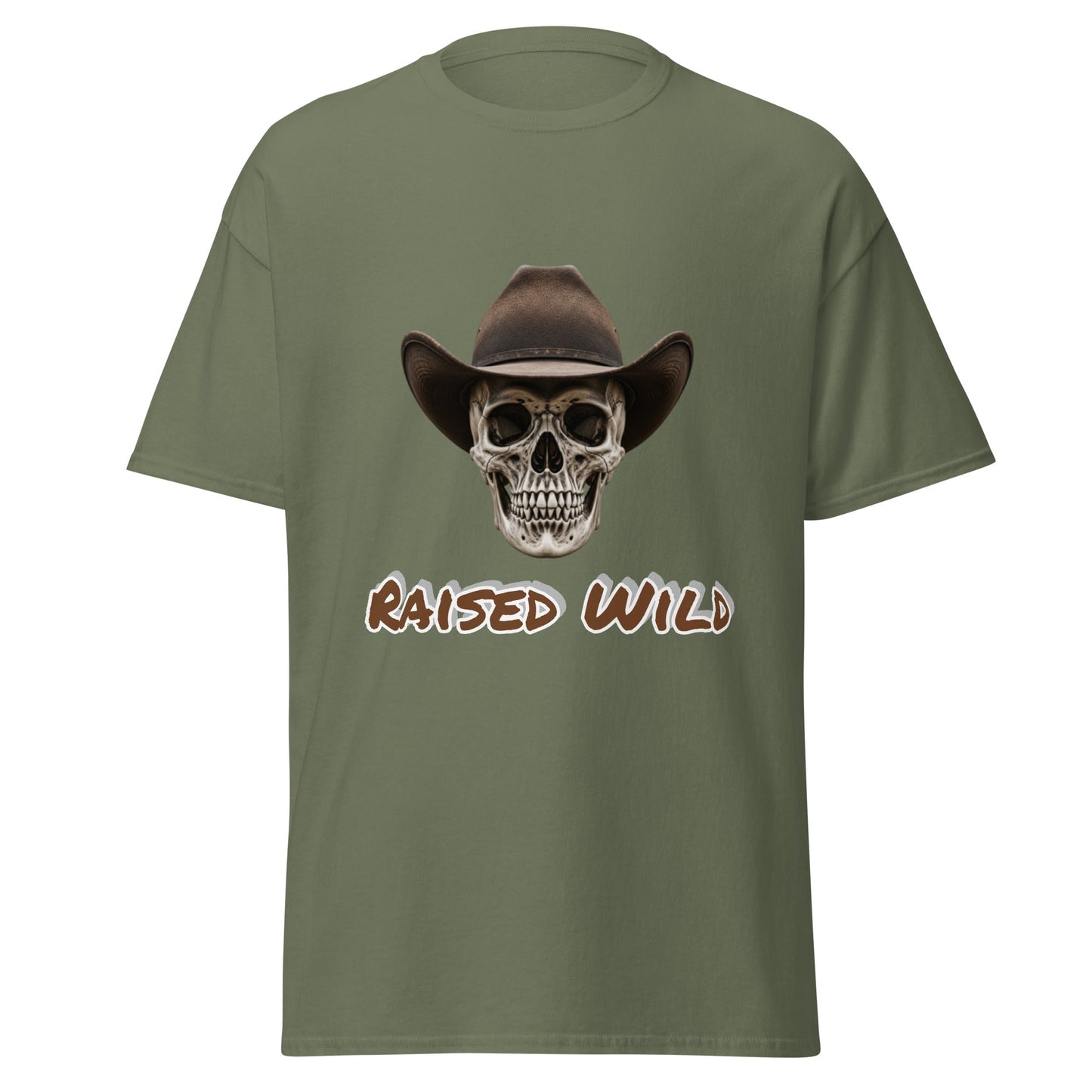 Raised Wild Cowboy Skull Tee