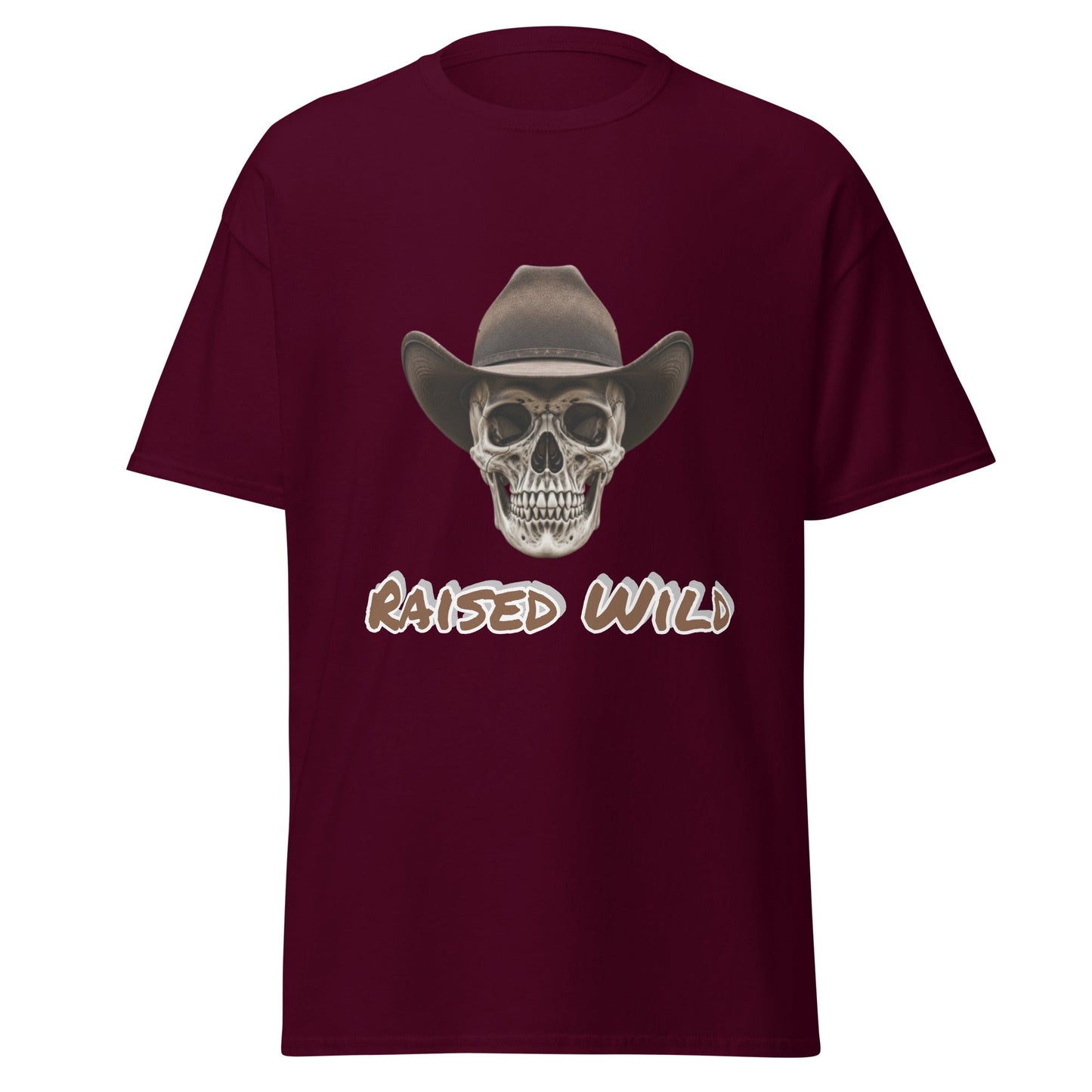 Raised Wild Cowboy Skull Tee