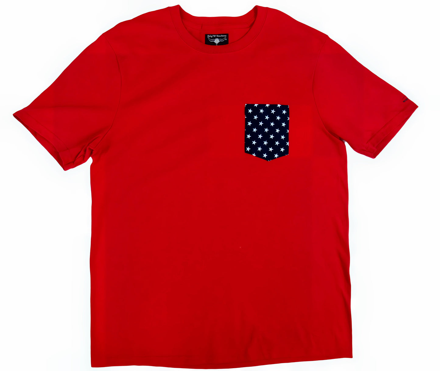 Flying R Ranchwear - Navy Star Print - Pocket T-shirt - Made in USA
